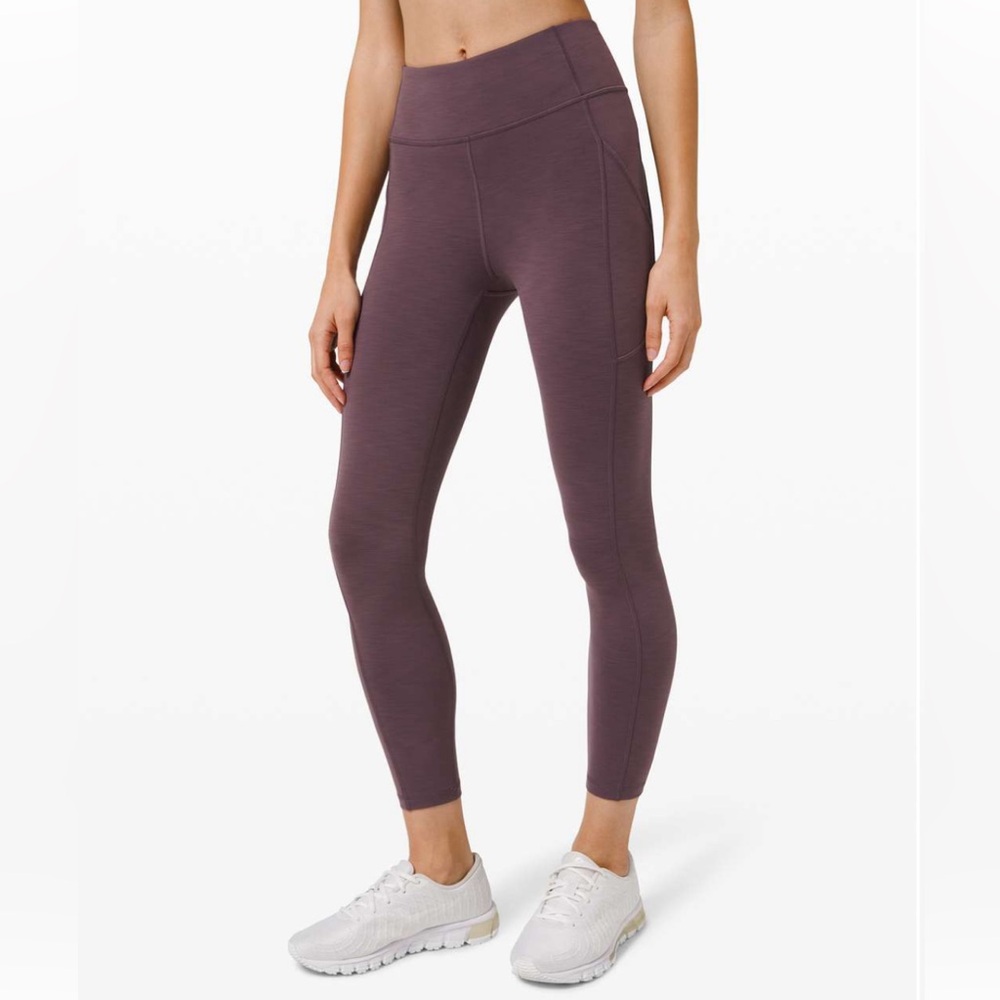 Lululemon Invigorate High-Rise Tight 25" Heathered Black Currant Size 8